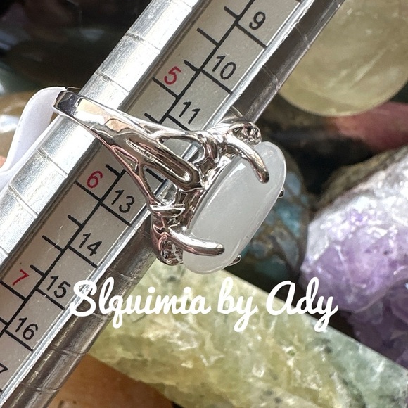 Alquimia white jade silver gem ring - Picture 3 of 3